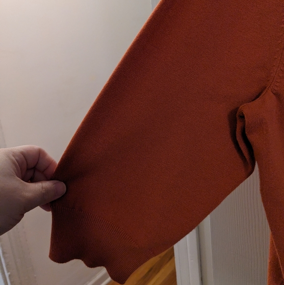 Relativity orange, raised fabric, button down cardigan, size 1X - Picture 6 of 10